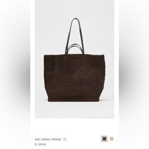 Brown Woven Tote Bag